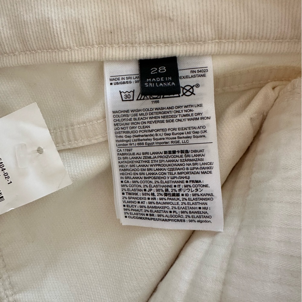 See All Pics! STRETCH Banana Republic Off White Velvet Corduroy Skinny Jeans - Picture 7 of 9